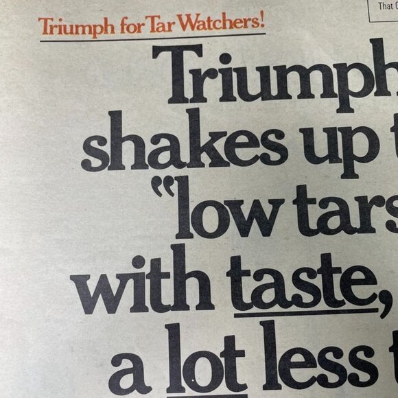 Vintage 1980 Triumph Cigarettes Ad Print Full Page Original Vintage u - Picture 3 of 6